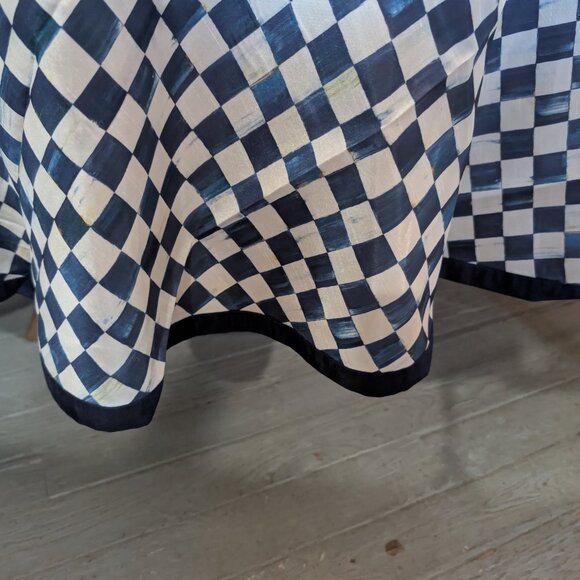 MacKenzie Childs Royal Check Round Tablecloth 90" - Picture 6 of 7